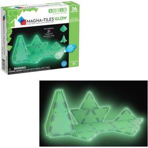 Glow 16-Piece Magnetic Construction Set, The ORIGINAL Magnetic Building Brand